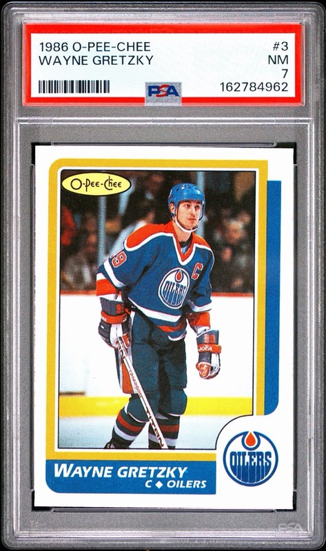 1986-1987 O-Pee-Chee Wayne Gretzky #3 PSA 7 Near Mint Edmonton Oilers HOF