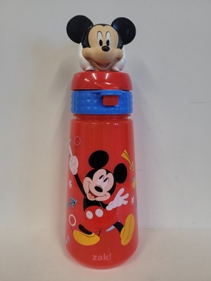 Water PP Bottle - Disney Mickey Mouse Red 16oz 3D Molded Cap Straw Cup Kids NEW