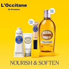 4 PC L'Occitane En Provence Nourish  Soften Mani Pedi Set 2 full Size items NIB