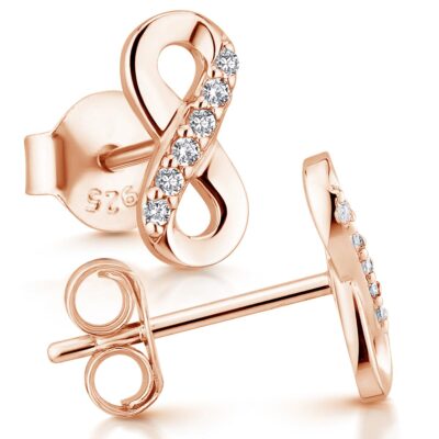 MATERIA Unendlichkeit Ohrringe Rosegold mit Zirkonia