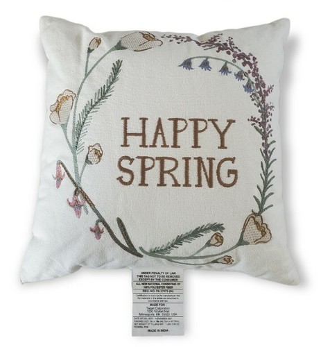 happy spring pillow