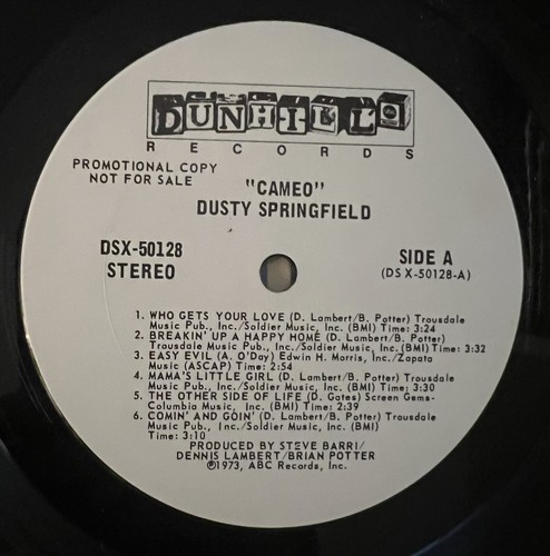 Dusty Springfield CAMEO lp Vinyl1973 Dunhill DSX-50128 Hal Blaine FELDER PROMO - Picture 3 of 6