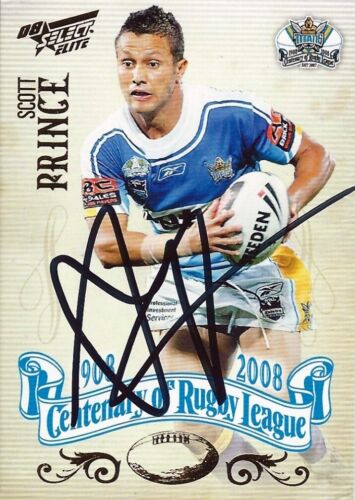 ✺Signed✺ 2008 GOLD COAST TITANS NRL Card SCOTT PRINCE Centenary - Picture 1 of 1
