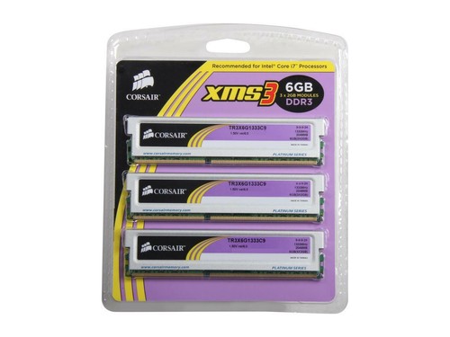 CORSAIR XMS3 Platinum 6GB DDR3 (3X 2GB) 2RX8 PC3 12800U 1600 Desktop Memory Ram  - Picture 3 of 3