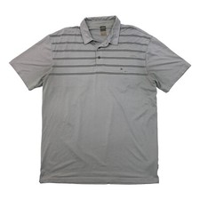 Quiksilver Waterman Polo Shirt Mens L Large Gray Stretch Moisture Wicking