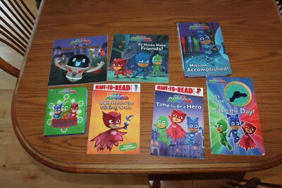 7 PJ Masks Picture Books Lot Reader Christmas Gekko Friends Owlette Time Mission