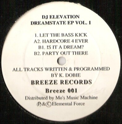 DJ Elevation - Dreamstate EP Vol 1 GABBER GABBA HAPPY HARDCORE Breeze BREEZE001