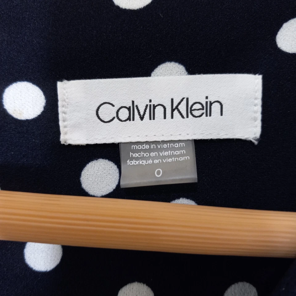 Mono mameluco CALVIN KLEIN para mujer azul blanco a lunares poliéster cremallera trasera 0 Foto 3 de 4