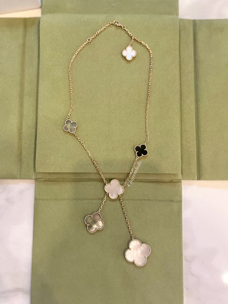NEW Y25 Van Cleef Arpels Magic Alhambra 6 Motif Onyx Grey