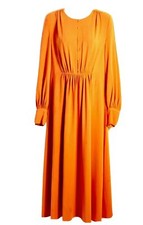 French Connection Mulled Orange Crepe Essie Midi Shift Dress Uk 8
