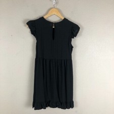 Wild Fable Dress Womens X Small Black Lace Trim  Ruffled Pleated Keyhole Close