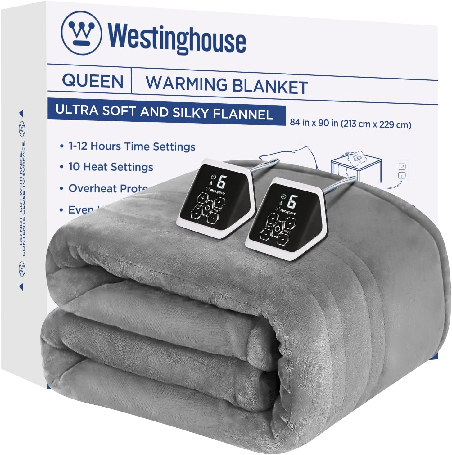 Queen Size Heated Blanket with 10 Heat Settings & 1-12 Hour Timer