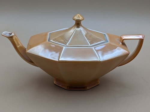 Vintage VICTORIA Czechoslovakia TEA SET Peach Lusterware China 14 Pc - Picture 15 of 24