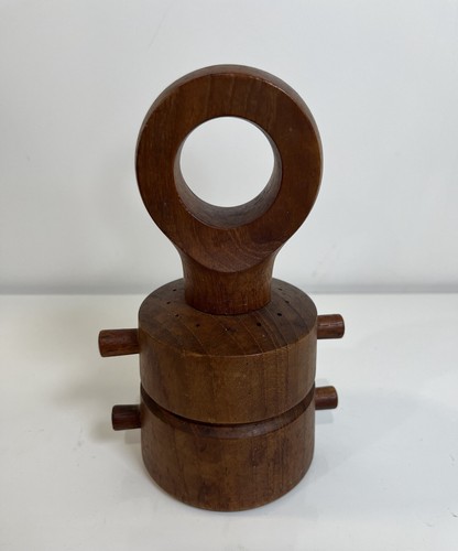 Vintage MCM Dansk Jens Quistgaard Teak Peppermill Salt Shaker Combo Eyelet - 第 1/6 張圖片