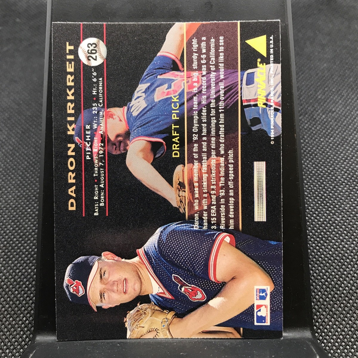 Daron Kirkreit 1994 Pinnacle Draft Pick #263 Cleveland Indians RC