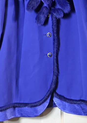 Milano Plus Suit Jacket Women's 20W Royal Blue Fur Lapel Buttons Wedding Formal - Picture 9 of 24