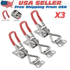 3Pcs Heavy Duty Steel Toggle Latch Catches Adjustable Lock Clamp For Boxes Case