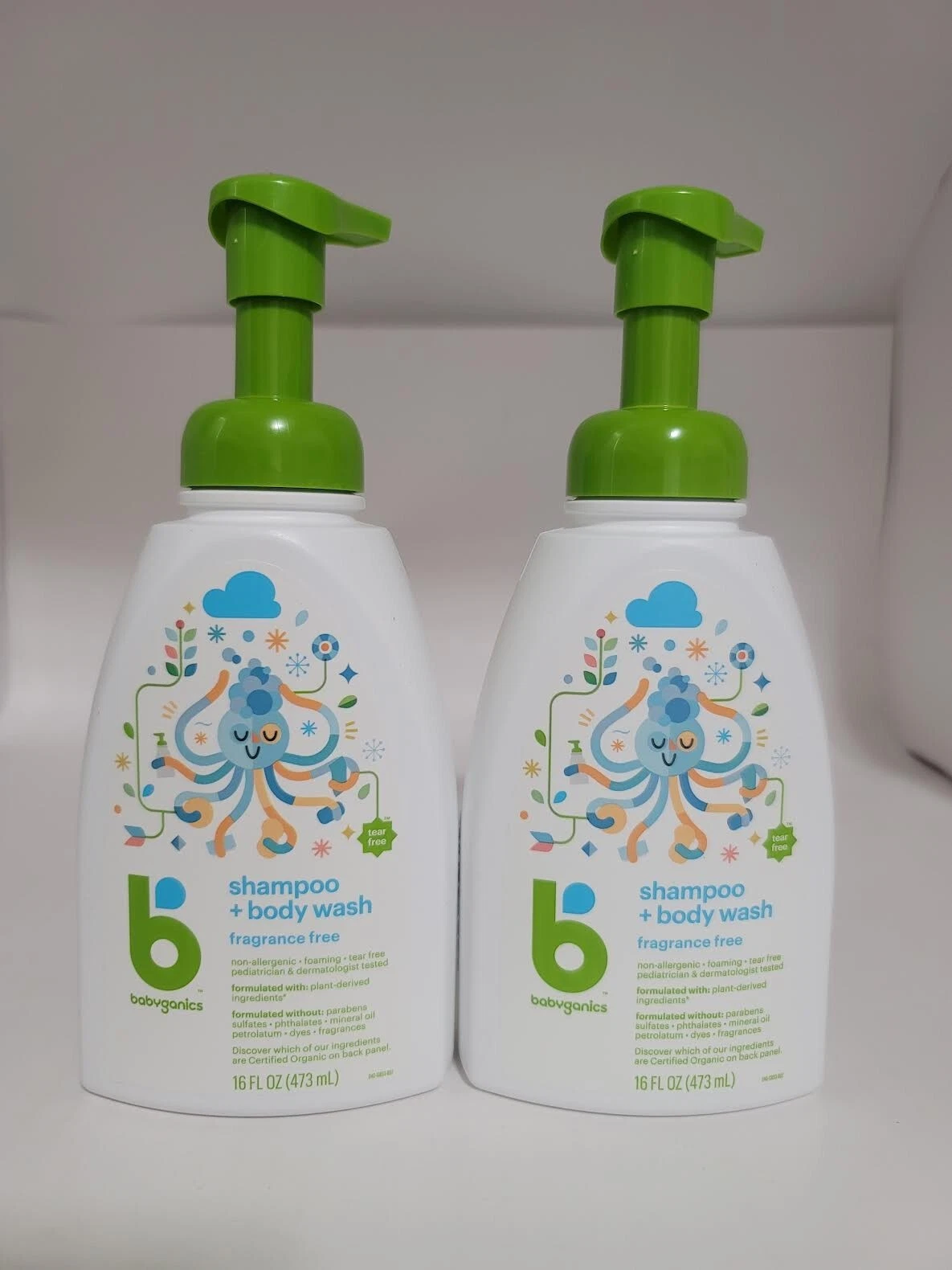 Pack of 2- Babyganics Baby Shampoo + Body Wash Pump Bottle - Fragrance Free
Opens in a new window or