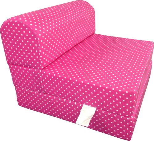 Pink Polka Dots Sleeper Chair Folding Foam Beds, Portable Guest Bed 6x48x 72 - Picture 2 of 2