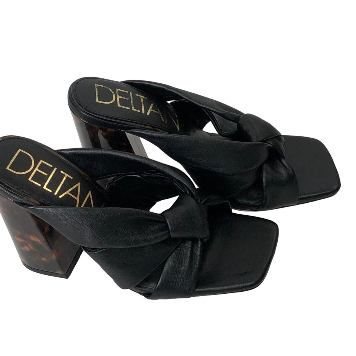 Deltan Leather Tortoise Block Heel Pump Size NEW WITHOUT TAG
