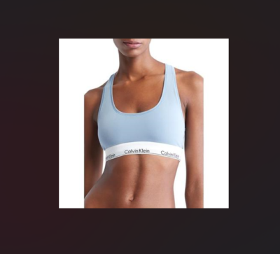 Calvin Klein Modern Cotton Unlined Bralette Rain Dance, Size L