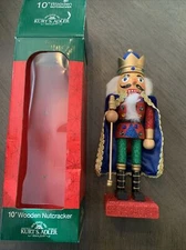 Kurt Adler 10" Nutcracker King Crown Blue Cape