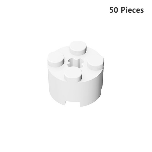 50pcs Part #3941 #6143 #6116 #39223 Brick Round 2x2 with Axle Hole White Tiles - Afbeelding 1 van 13