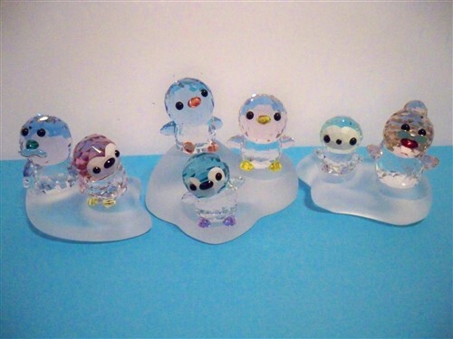 SWAROVSKI SCS PENGUIN FAMILY - COMPLETE 7 PC SET WITH 3 ICEBERG