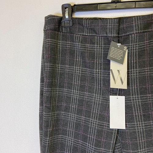 Worthington Womens Plaid Ultra Stretch Ponte Pants Sz 8 Color: Gray Smokey Grape - Afbeelding 4 van 17