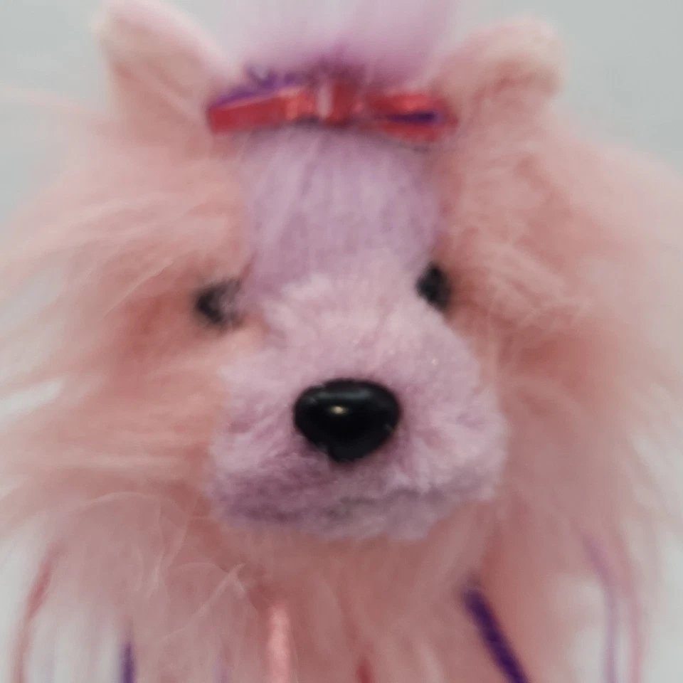 Ganz Webkinz Yorkie Dog Plush Pink Purple Ribbon 10" Yorkshire Terrier Toy - Image 2 of 4