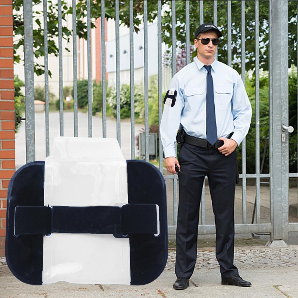 4pcs Black Factory Men Women Doorman Armband ID Badge Holder Security