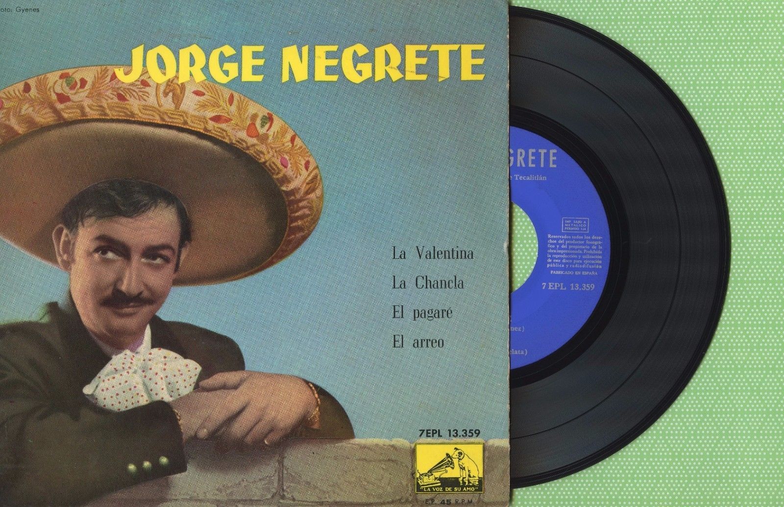 NEGRETE / La Valentina / LA VOZ AMO 7EPL 13.359 Press Spain 1959