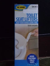 2 Toilet Seat Lifters Raise Lower Handle Hygienic Clean Lift Lower Self Adhesive