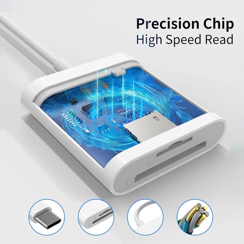 Convertidor de concentrador USB C 2 en 1 adaptador tipo C lector de tarjetas SD para MacBook Pro portátil - Imagen 10 de 12