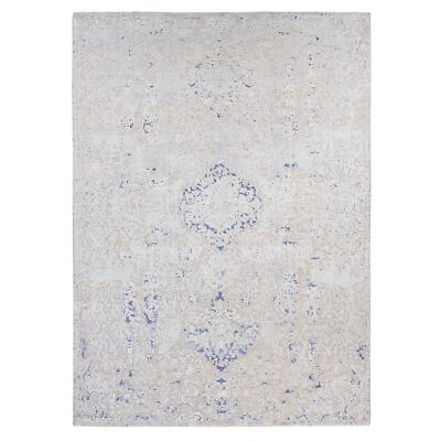 10'x14'1'' Blue Cypress Tree Design Silk with Wool Hand Knotted Rug R80783