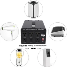 5000W Watt Voltage Converter Transformer Step Up Down 110V to 220V 220V to 110V