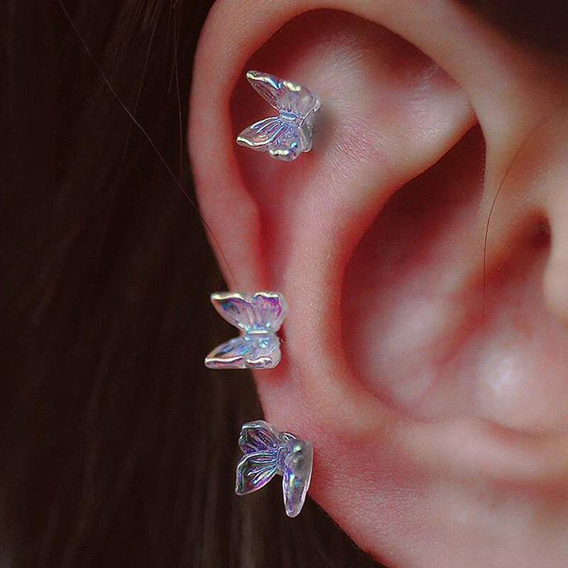 Titanium butterfly earrings deals