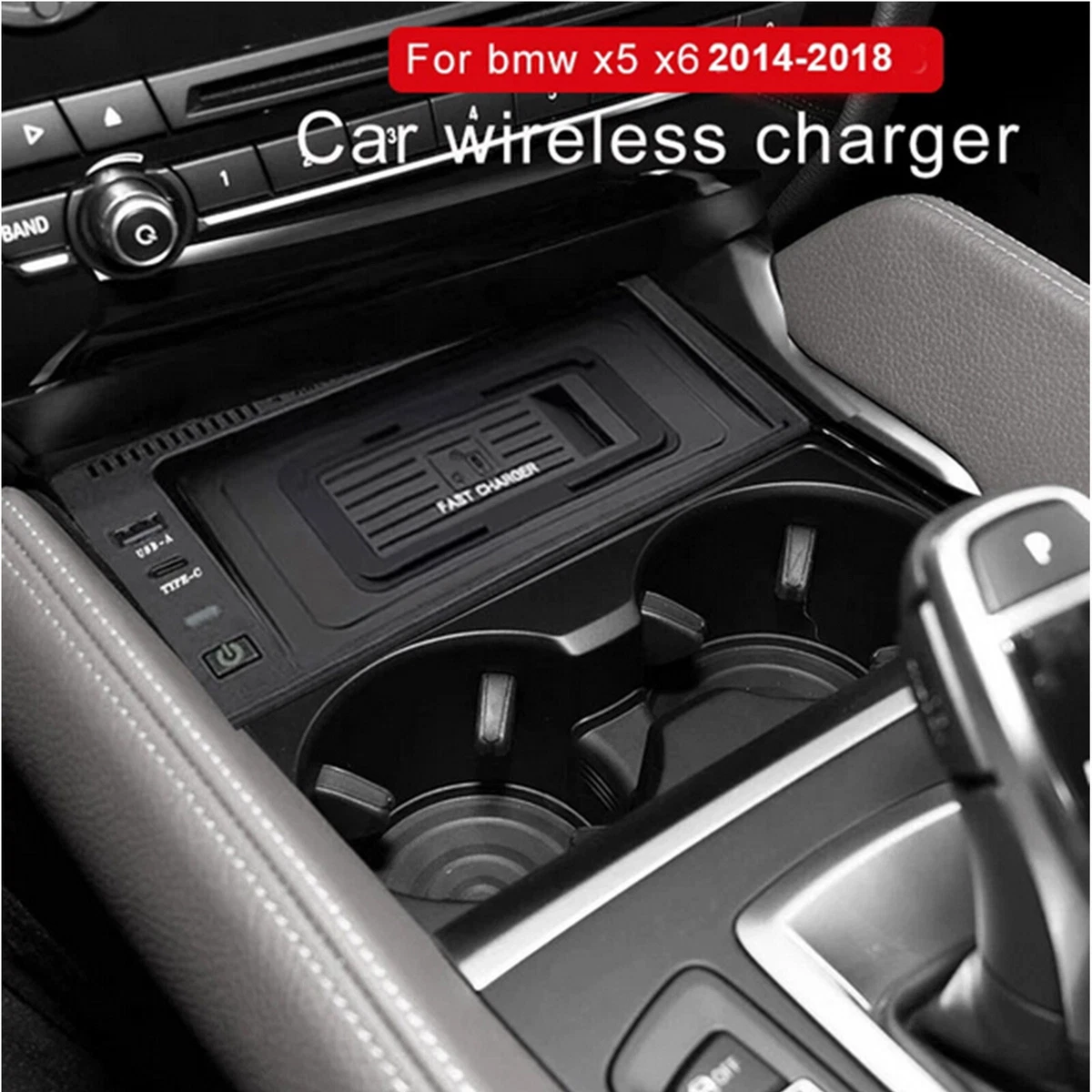 15W Fast Wireless Charger For BMW X5 F15 X6 2014 2018 Left Hand Drive Car