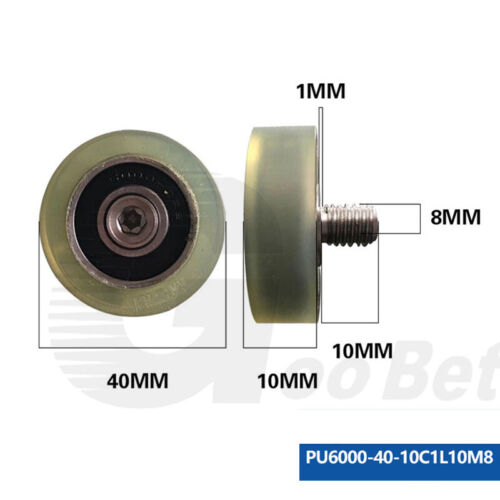 M8 Polyurethane Molded Ball Bearing PU Roller Coated Rubber Pulley Guide Wheel - Picture 18 of 21