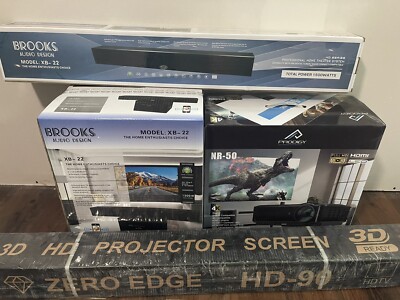 Prodigy NR-50 4K 3D Projector Including 90 Inch 3D Projector Screen & Sound Bar