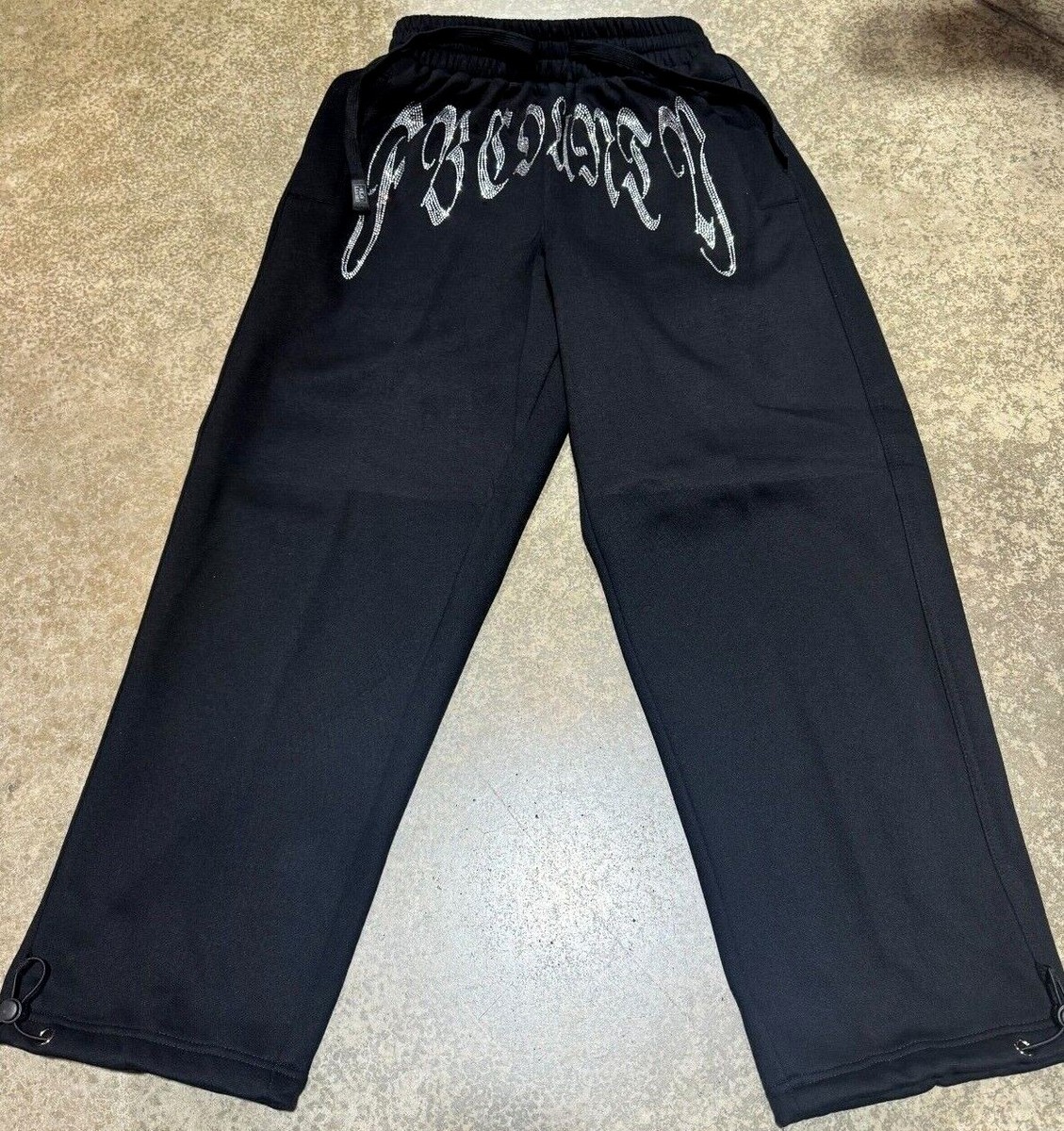 FB CountyBaggy Rhinestone Sweatpants Pant Pants Black | eBay