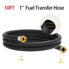10FT 1" Fuel Transfer Hose for Dispensing Gasoline Diesel Kerosene Biodiesel