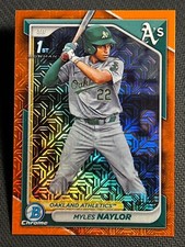 2024 Bowman Chrome 1st Orange MOJO REFRACTOR PROSPECT ROOKIE Myles Naylor 18/25