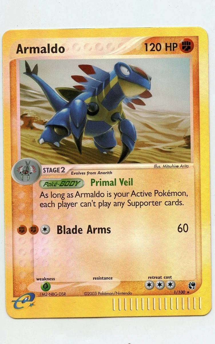 armaldo pokemon card value [Reverse Holo] #1 Prices | Sandstorm Rare Retreat cost Armaldo EX #84 Prices |