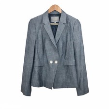 Classiques Entier Women  s Gray Double Breasted One Button Blazer Size M