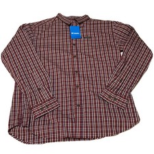 Columbia Mens Vapor Ridge 3 III Button Front Shirt Red Plaid Long Sleeve L New