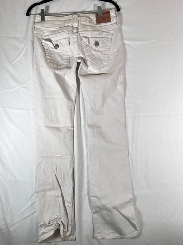 Jeans vintage donna taglia 28 True Religion Becky bianchi ~ BELLI USATI 28x32 - Foto 10 di 14