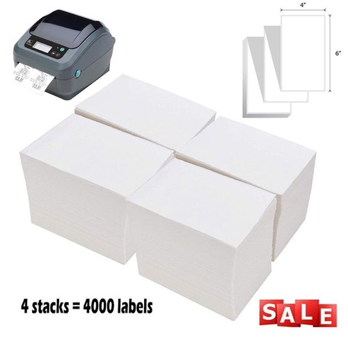 4000 etiquetas de envío térmico directo 4x6 4 pilas para Zebra Eltron 2844 - Imagen 2 de 8