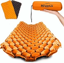 POWERLIX Outdoors SLEEPING PAD Inflatable CAMPING Mat with Inflating Bag ORANGE