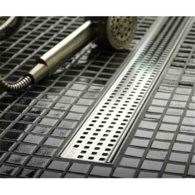 QuARTz by ACO 36-in Linear Drain - Square Grate Design - Stainless Steel - 37243